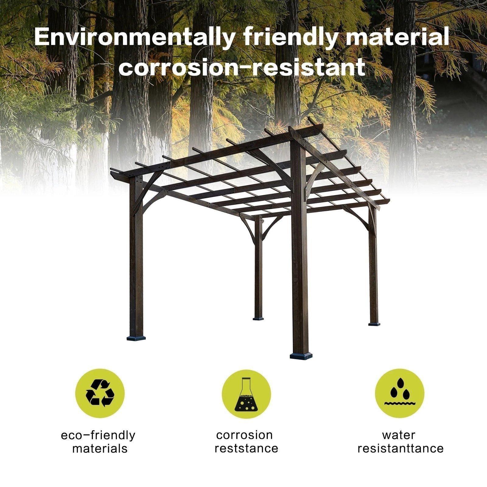 Elegant Cedar Wood Pergola – Perfect Outdoor Shade for Garden - Image 2