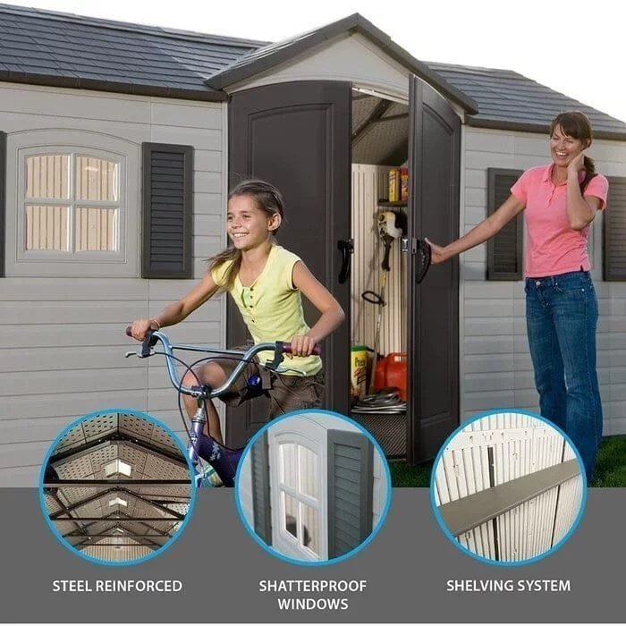 Side Entry 15 ft. W x 8 ft. D Plastic Storage Shed - Image 2