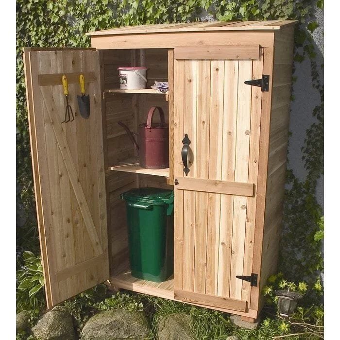 4 ft. W x 2 ft. D Garden Chalet Cedar Wood Tool Shed - Image 3