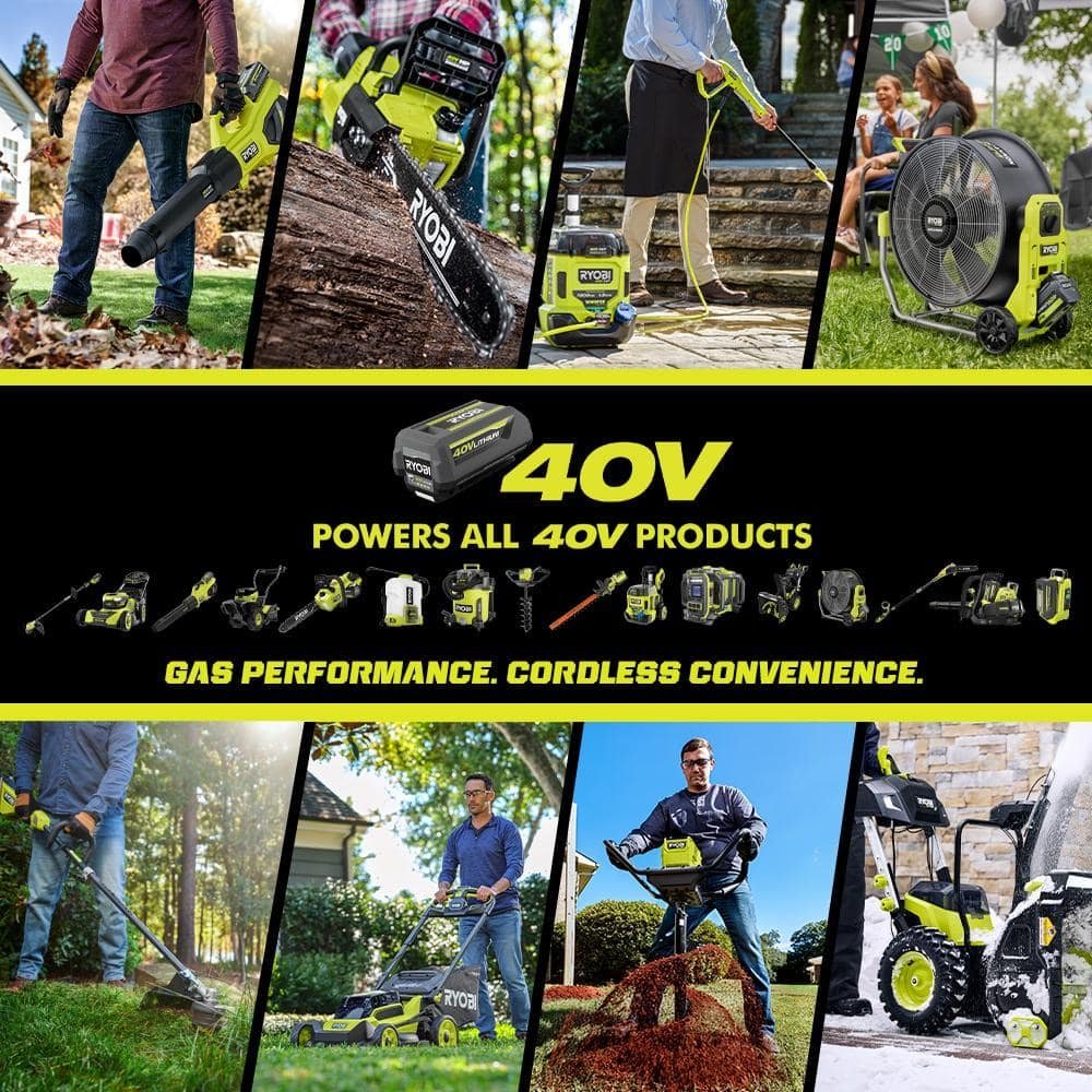 RYOBI 80V HP Brushless 42 in. Battery Electric Cordless Zero Turn Riding Mower Batteries and Charger 80V Batteries 40V - Image 2