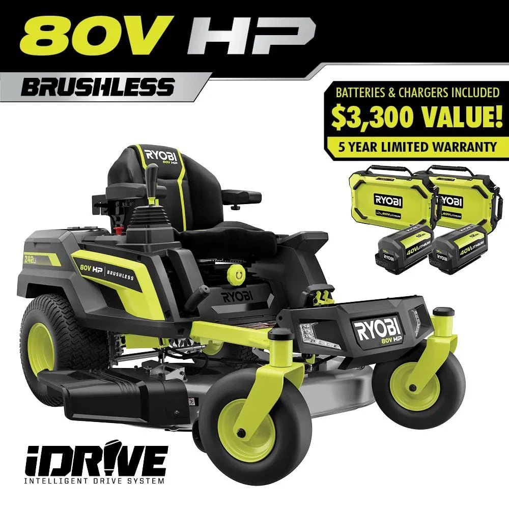 RYOBI 80V HP Brushless 42 in. Battery Electric Cordless Zero Turn Riding Mower Batteries and Charger 80V Batteries 40V - Image 16